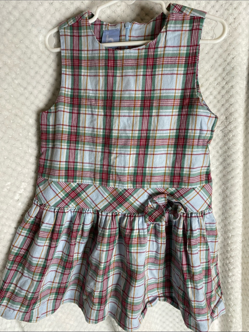 Bella Bliss Soft Cotton Plaid Sleeveless Dress